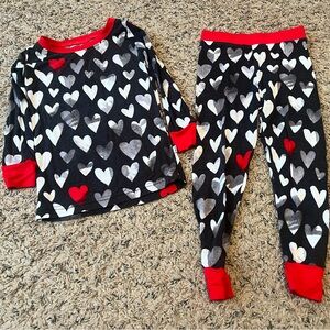 Little Sleepies 18-24 Months Monochromatic Hearts Two Piece Pajamas